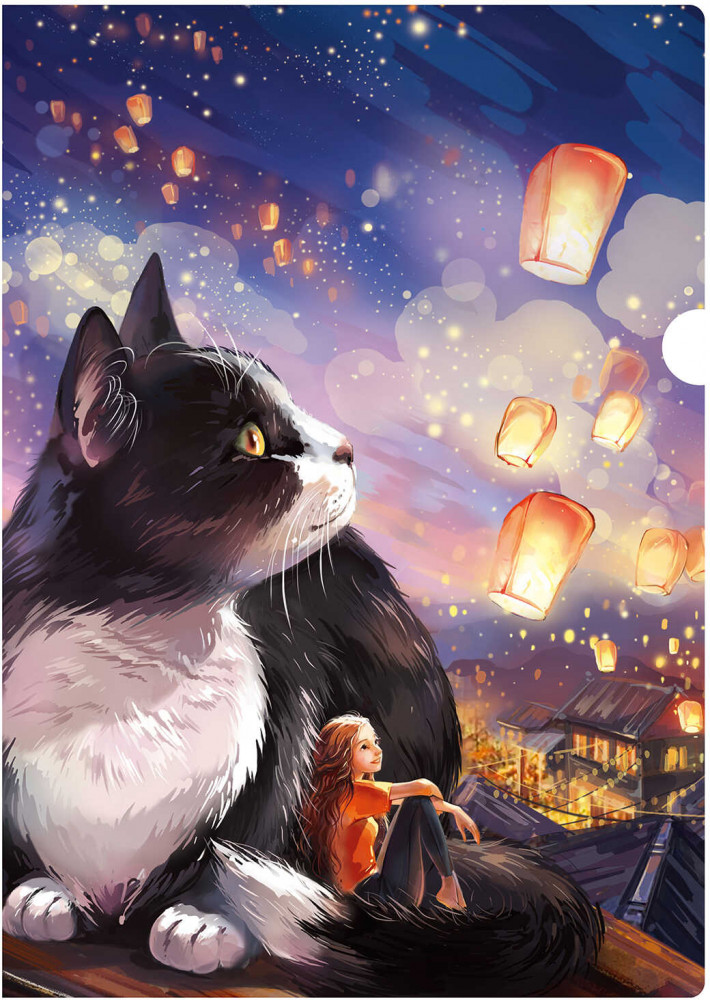 Папка-уголок для документов «Кот с фонариками» | Котики | Феникс +