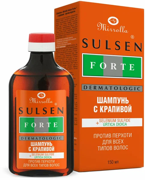 Шампунь с крапивой против перхоти «Sulsen forte» | Mirrolla