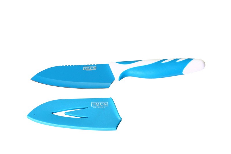 Нож Санктоу в пластиковом чехле, синий | TECO