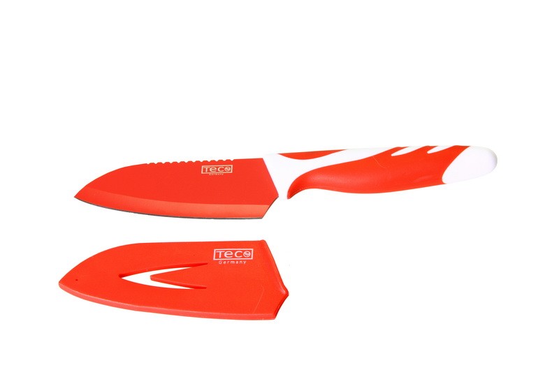 Нож Санктоу в пластиковом чехле, красный | TECO