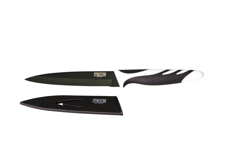 Кухонный нож в пластиковом чехле, черный | TECO