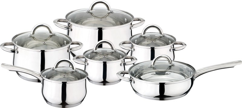 Набор посуды из нержавеющей стали (12 предметов) | TECO