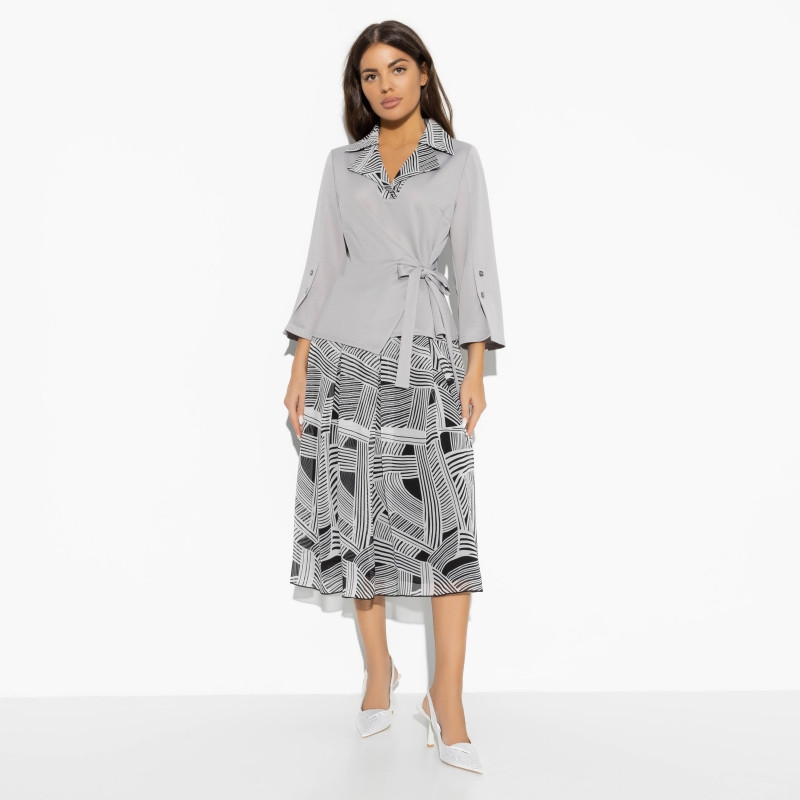 Костюм с юбкой женский «Королева чувств, magic grey, 2 в 1» | Charutti