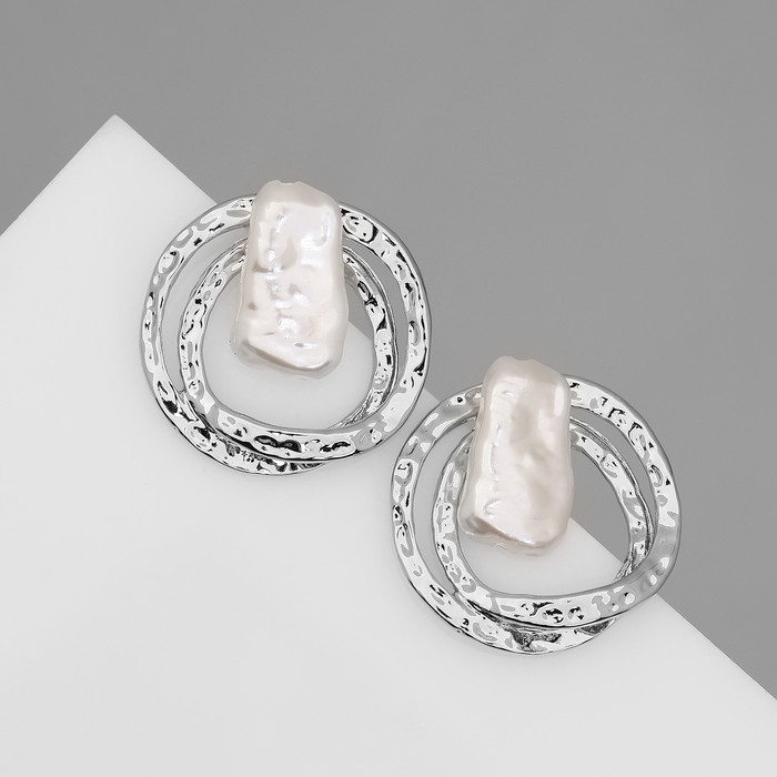 Серьги «Двойной круг» | Бусина | Queen Fair