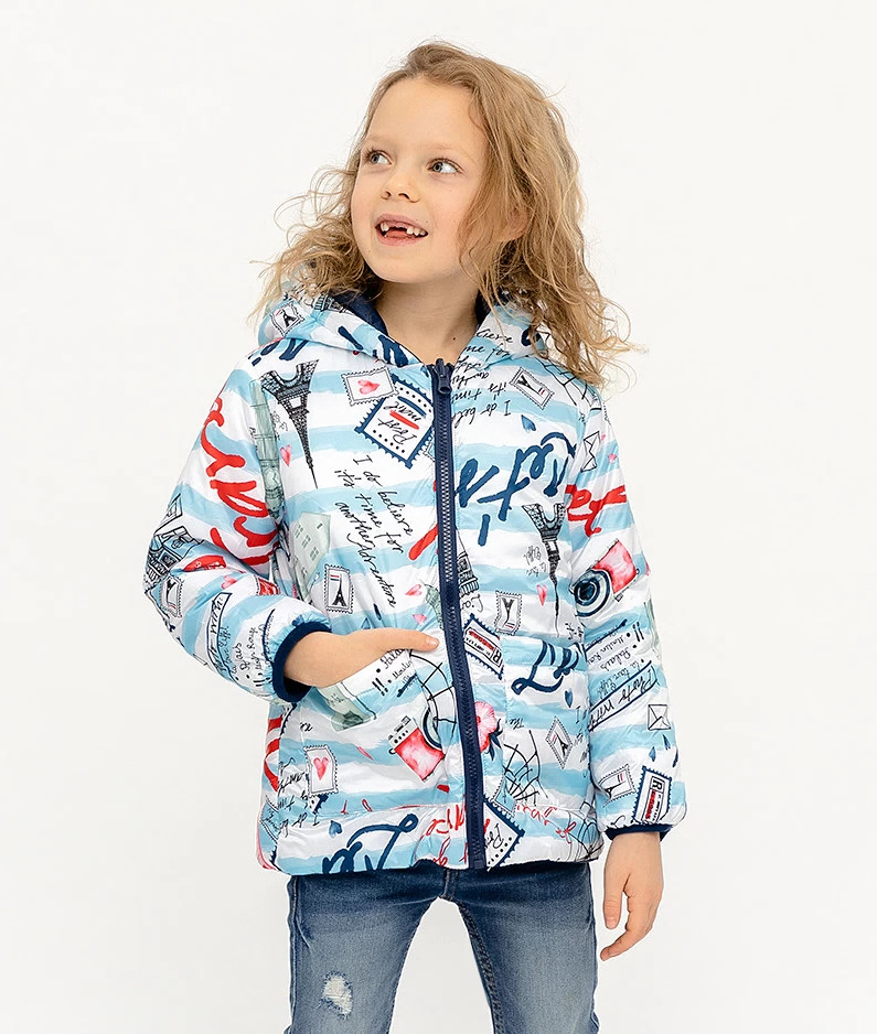 Куртка для девочек двухсторонняя | Button Blue