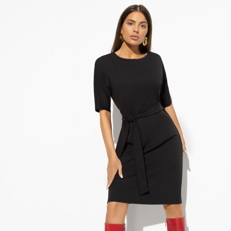 Платье женское «Строгий код, black, с поясом» | Charutti