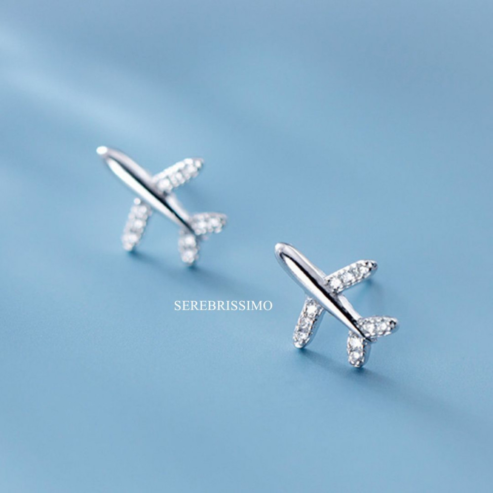 Серьги из серебра «Самолетики» | Serebrissimo