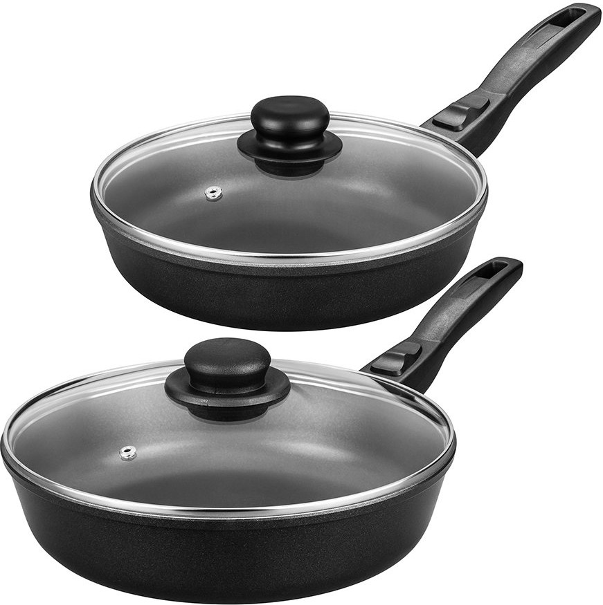 Набор сковород с крышками «Чёрный оникс» | Elan Gallery