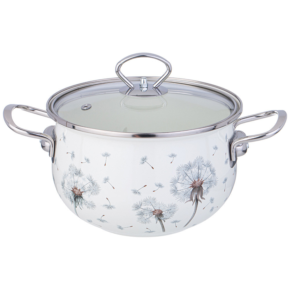 Кастрюля эмалированная со стеклянной крышкой | Agness