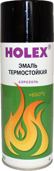 Эмаль термостойкая, Черный | Holex