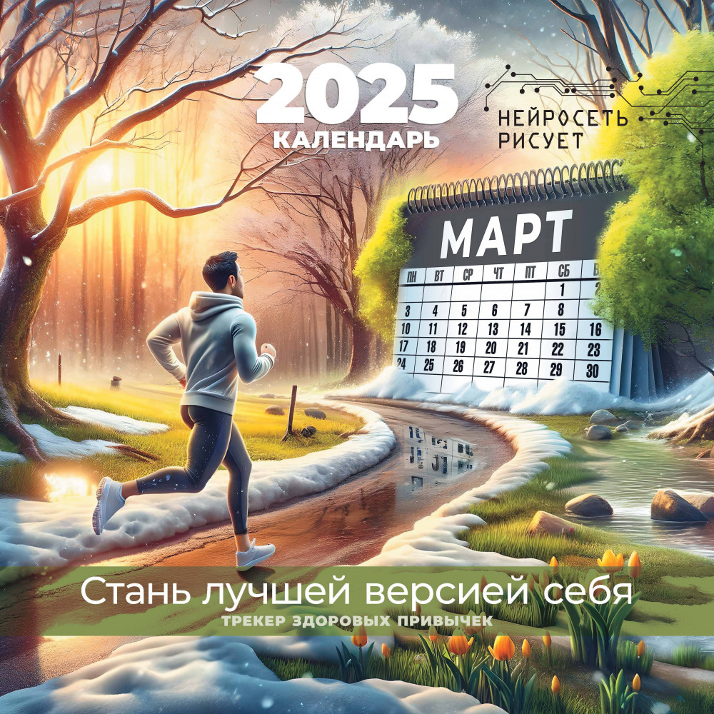Календарь настенный на 2025 год «Стань лучшей версией себя. Трекер здоровых привычек» | Календарь настенный на 2025 год