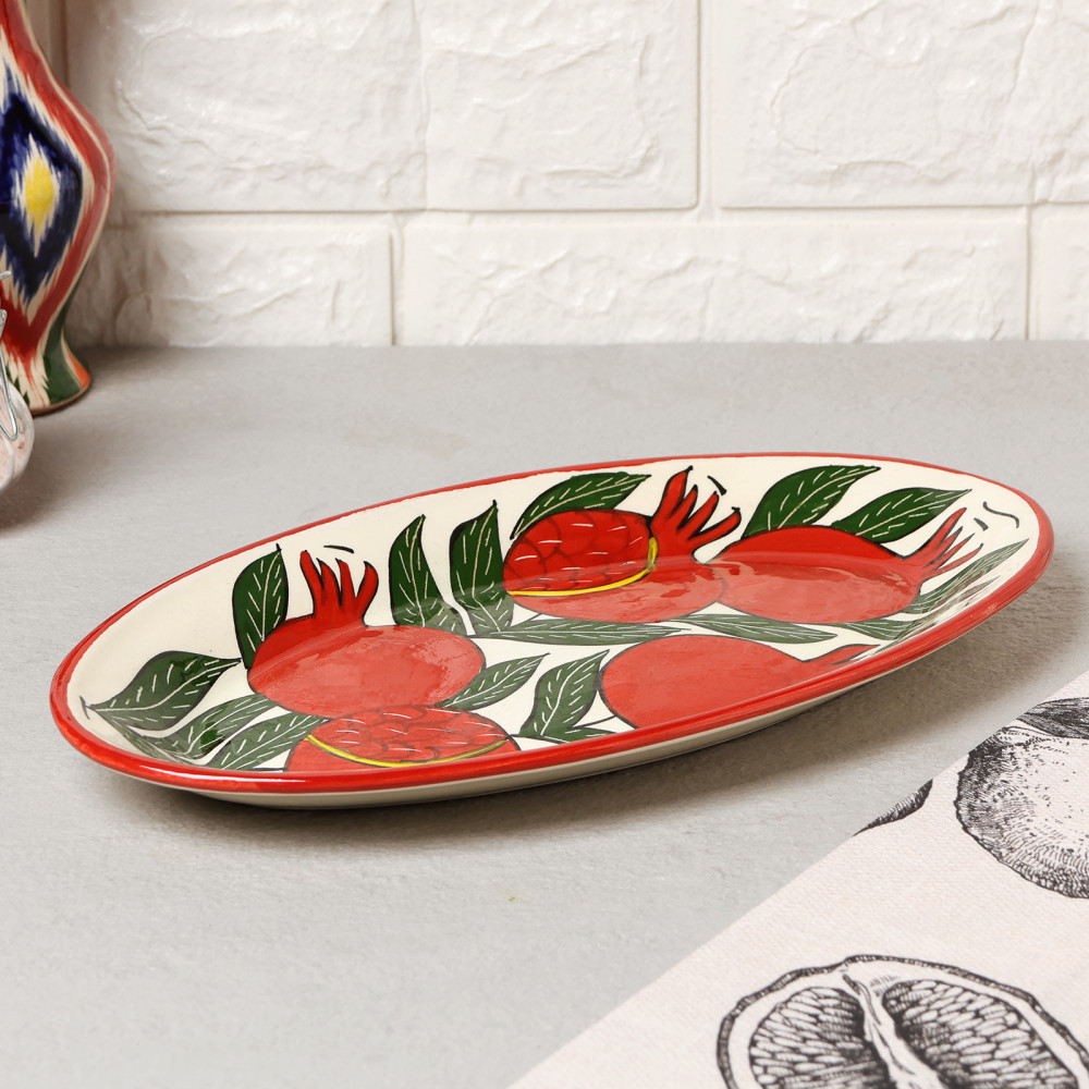 Блюдо «Гранаты» | Риштанская керамика | Шафран