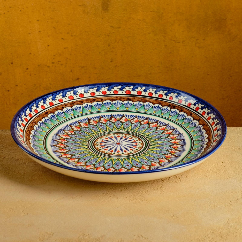 Блюдо-ляган «Узоры» | Риштанская керамика | Шафран