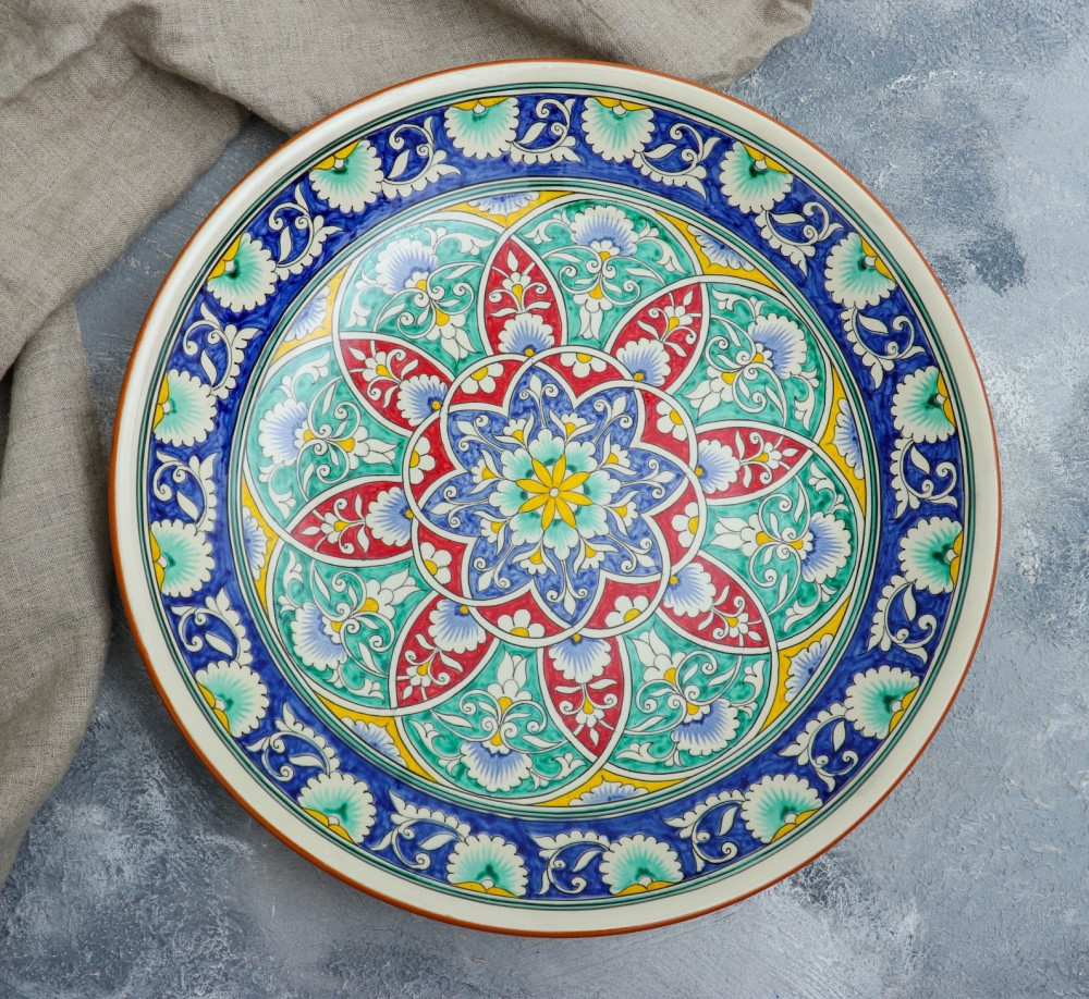 Блюдо-ляган | Риштанская керамика | Шафран