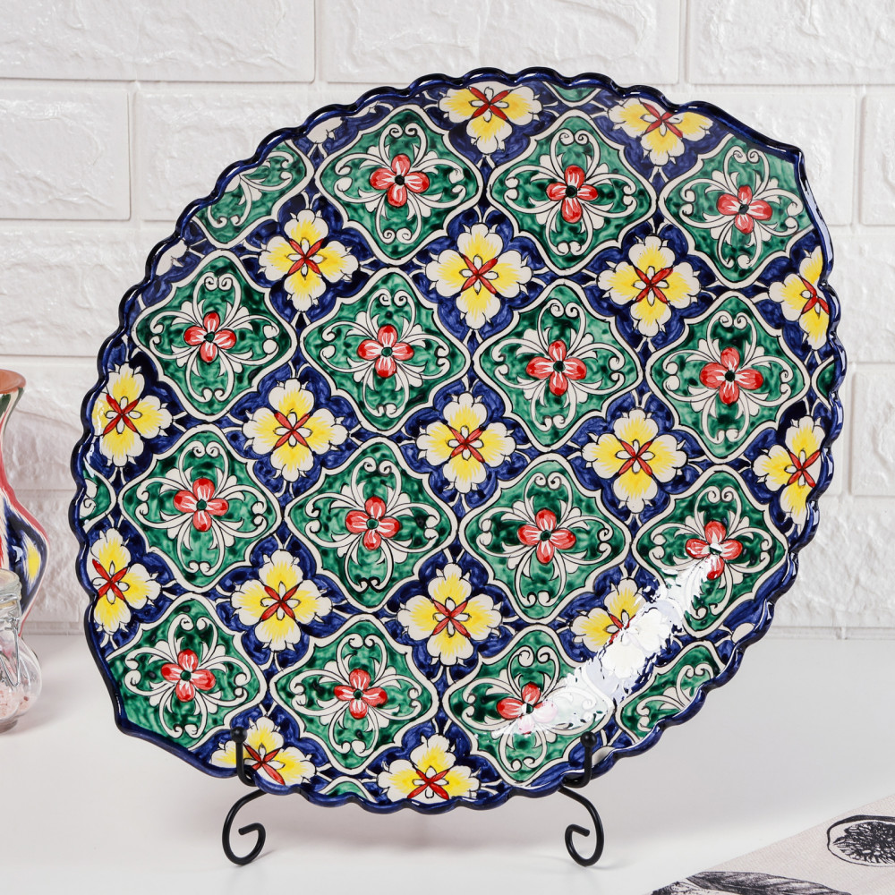 Блюдо-ляган | Риштанская керамика | Шафран