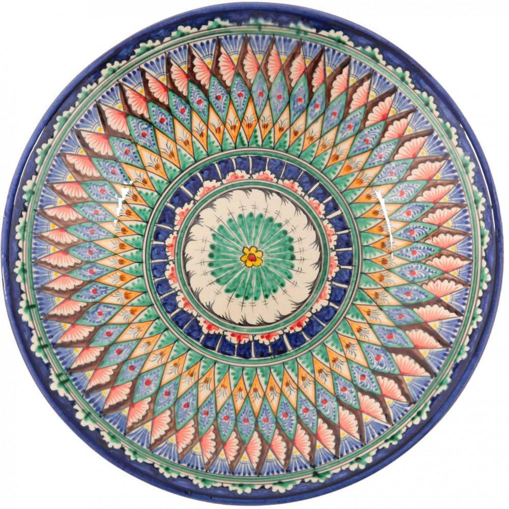 Блюдо-ляган «Узоры» | Риштанская керамика | Шафран