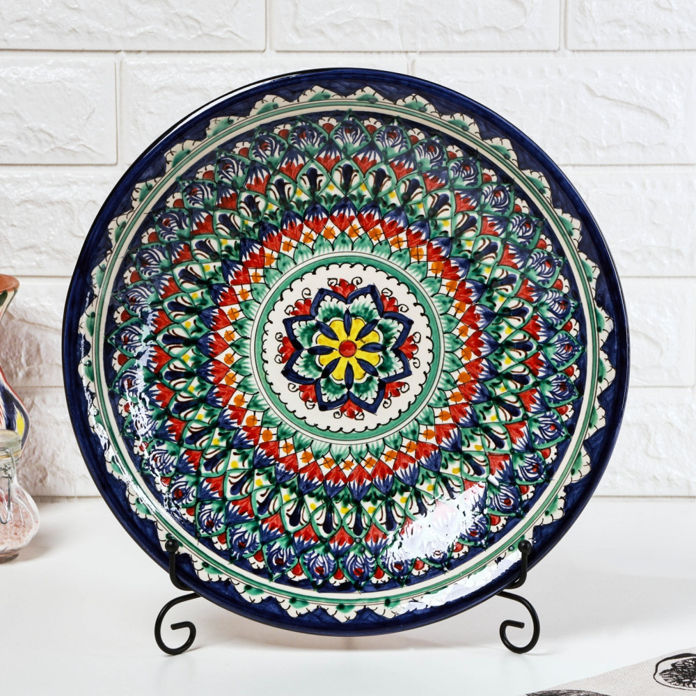 Блюдо-ляган «Узоры» | Риштанская керамика | Шафран