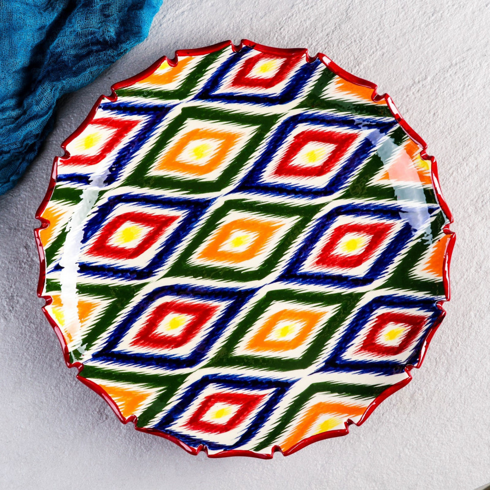 Блюдо-ляган «Атлас» | Риштанская керамика | Шафран