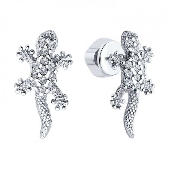 Серьги из серебра с фианитами