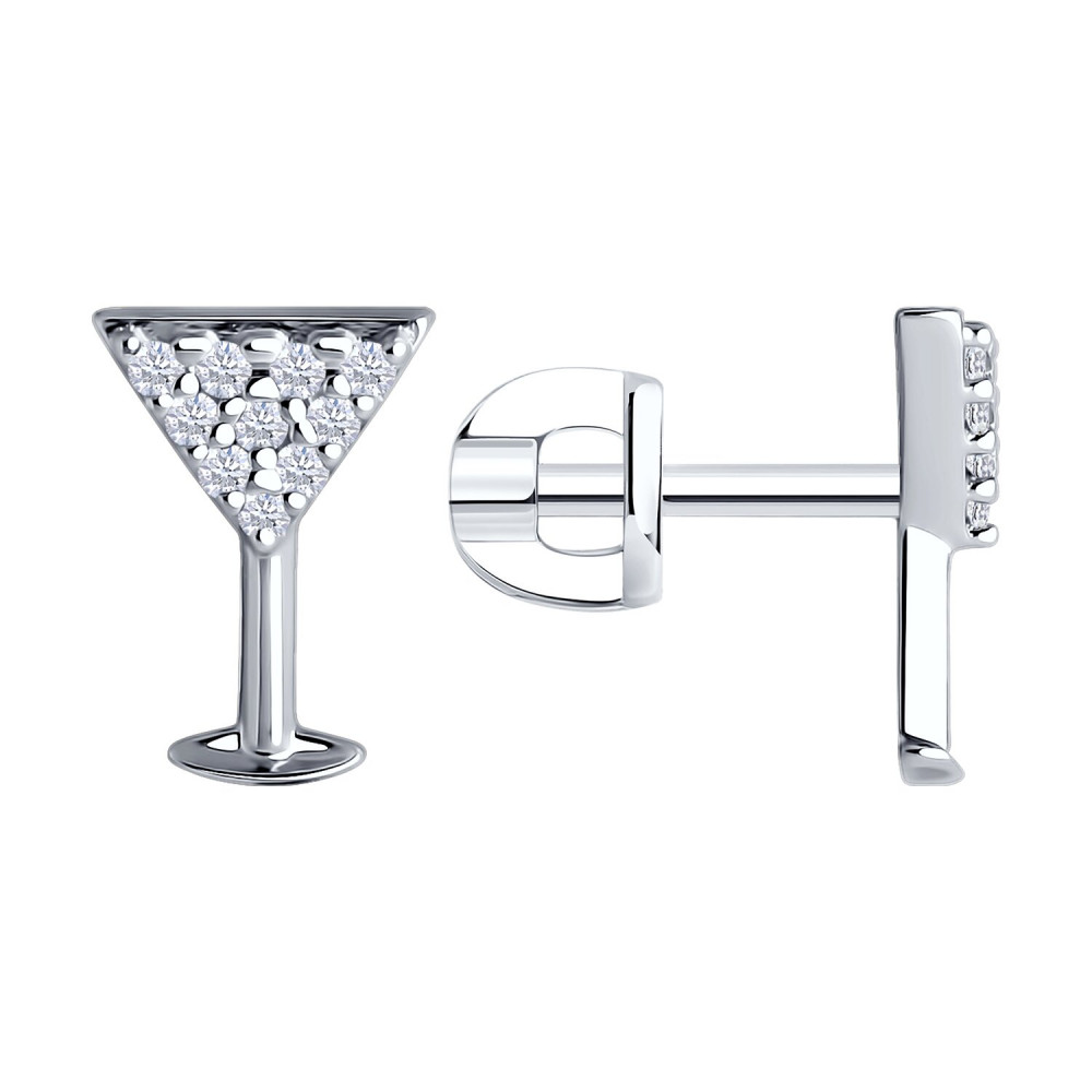 Серьги из серебра с фианитами | SOKOLOV