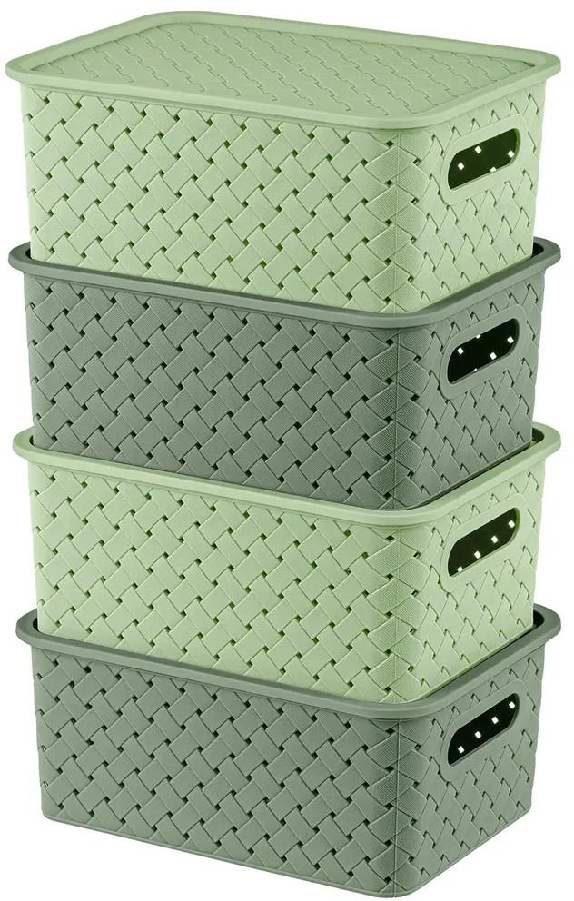 Набор корзин с крышками | Береста | El Casa