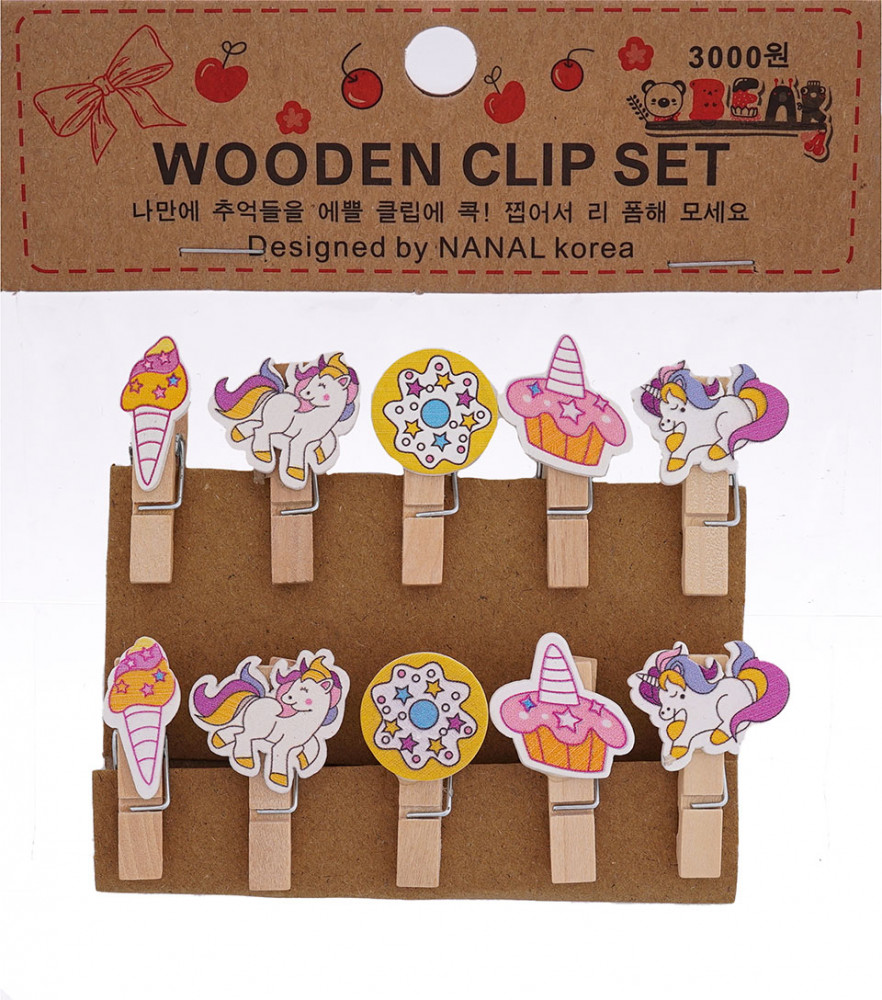 Набор прищепок декоративных «Единороги и сладости» | Айрис
