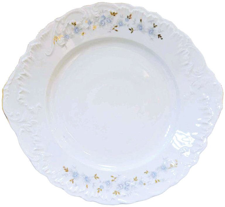 Тарелка для торта | Голубые цветы | Rococo