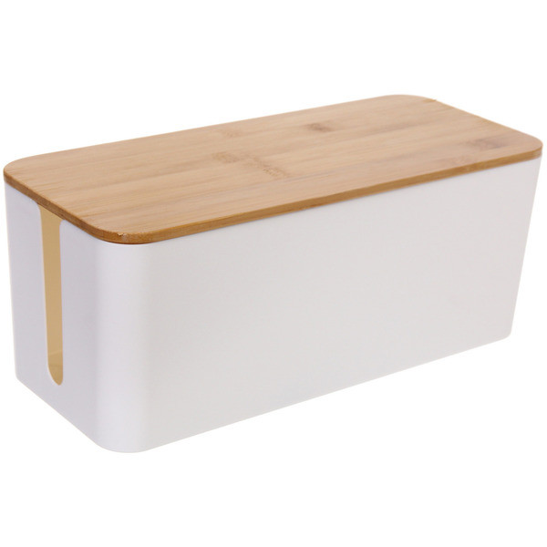 Органайзер для проводов с бамбуковой крышкой для удлинителей на 5 розеток «Домания»