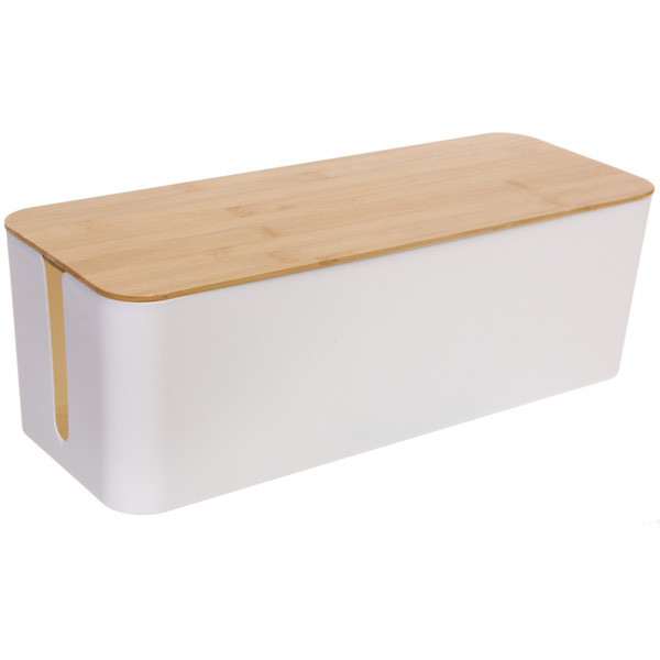 Органайзер для проводов с бамбуковой крышкой для удлинителей на 5 розеток «Домания»