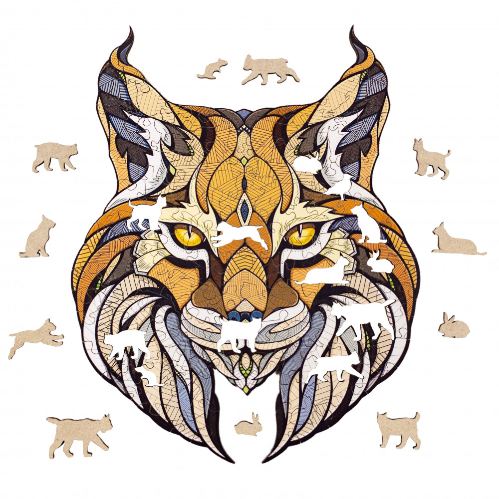 Пазл фигурный «Рысь» | EWA Eco-Wood-Аrt