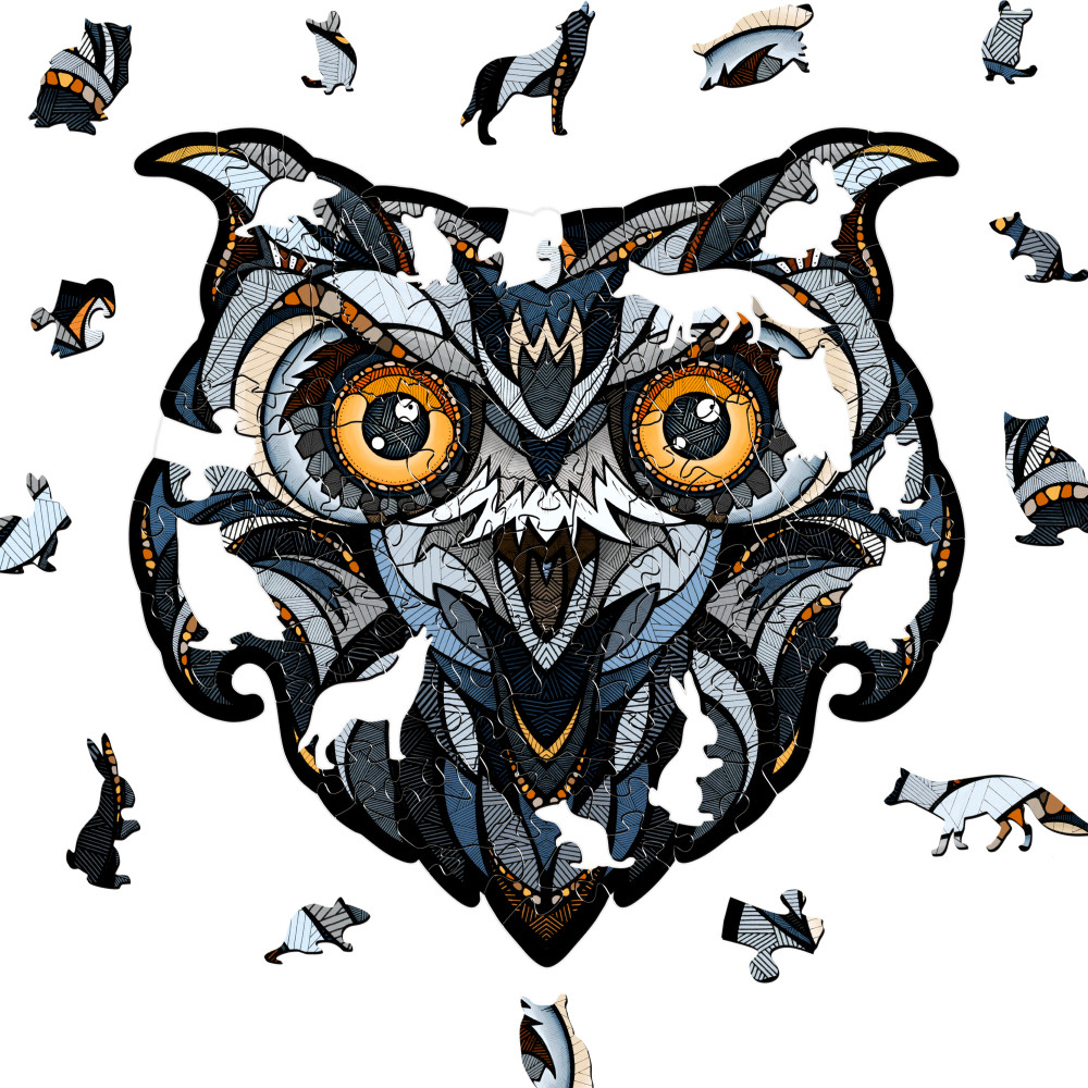 Пазл фигурный «Филин» | EWA Eco-Wood-Аrt