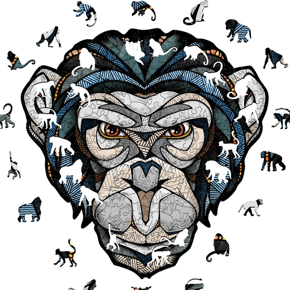 Пазл фигурный «Шимпанзе» | EWA Eco-Wood-Аrt