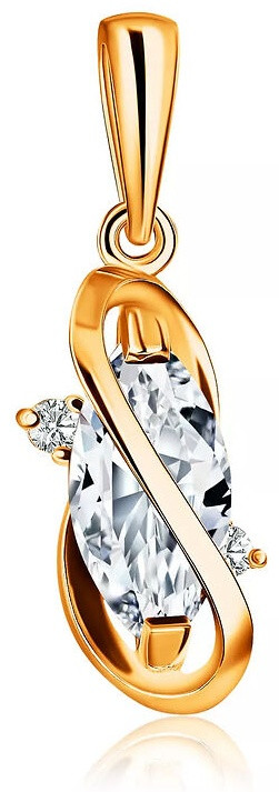 Подвеска из золоченого серебра с алпанитом и фианитами | Lucente Silver