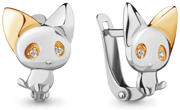 Серьги из серебра с фианитами | Lucente Silver