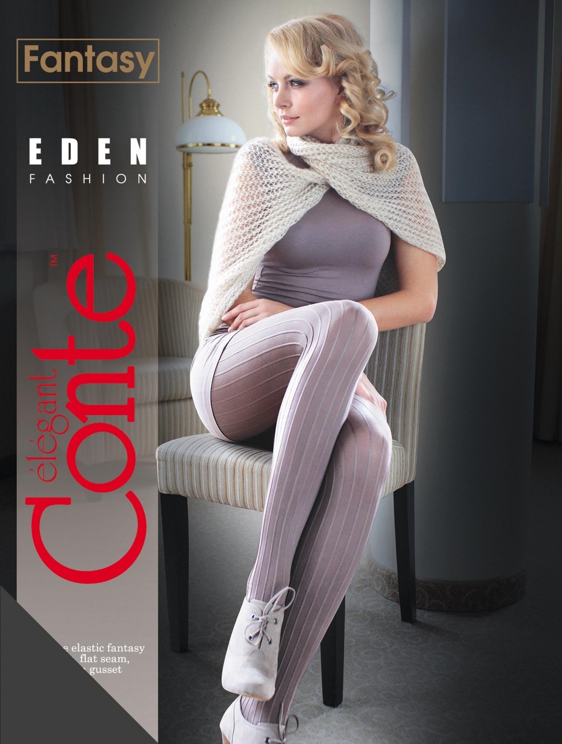 Плотные матовые эластичные колготки "Eden" (grafit, 50 Den) | Conte Elegant