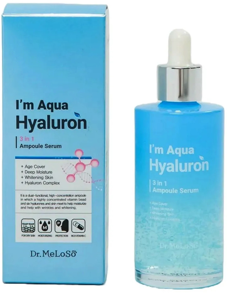 Сыворотка ампульная для лица «I’m Aqua Hyaluron 3 In 1 Ampoule Serum» | Dr.Meloso