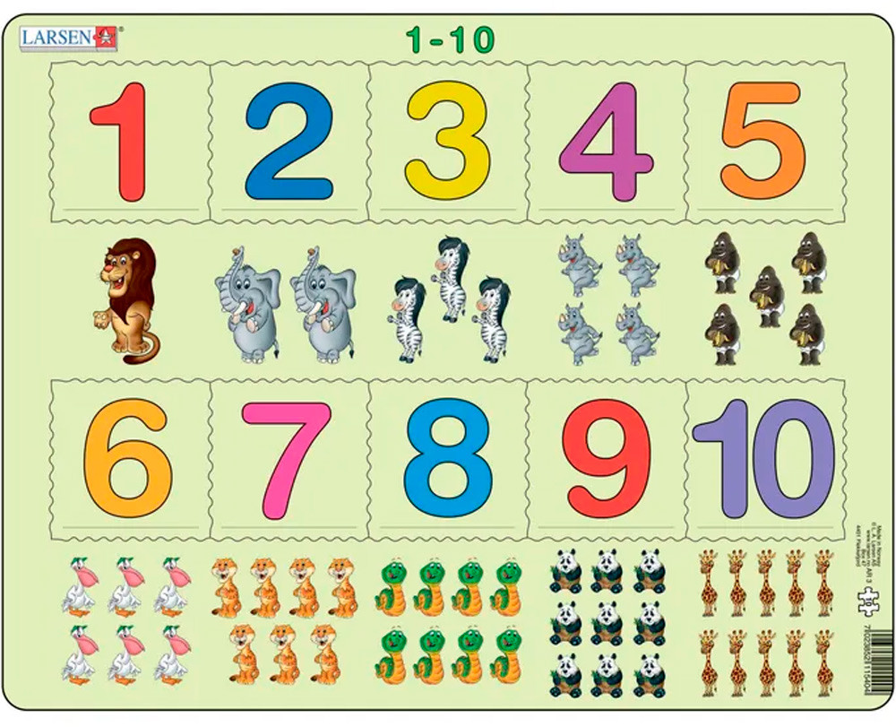 Пазл на подложке «Счёт от 1 до 10»