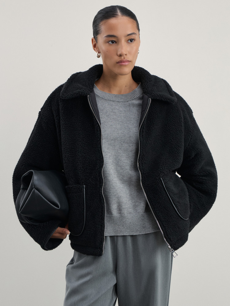 Куртка женская двухсторонняя с искусственным мехом | ZARINA