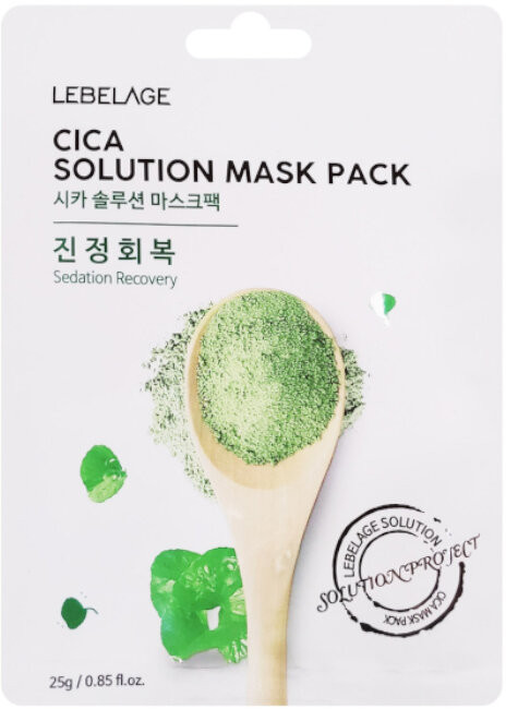 Маска для лица тканевая с центеллой «Cica Solution Mask Pack» | Lebelage
