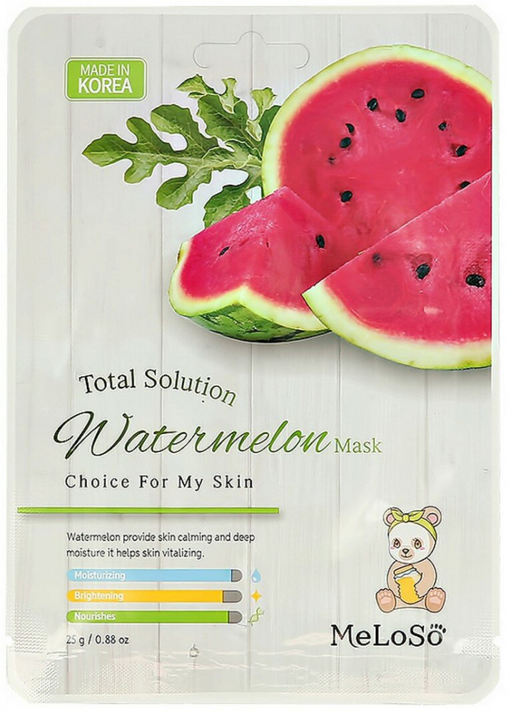 Маска для лица тканевая с экстрактом арбуза «Total Solution Watermelon Mask» | Dr.Meloso