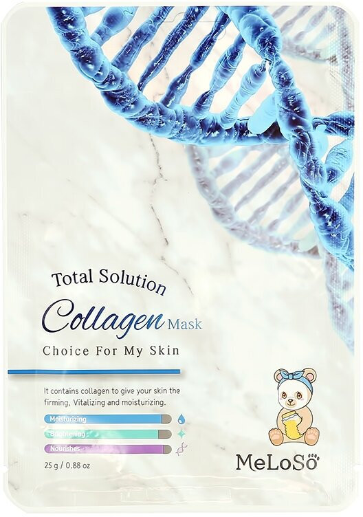 Маска для лица тканевая с коллагеном «Total Solution Collagen Mask» | Dr.Meloso
