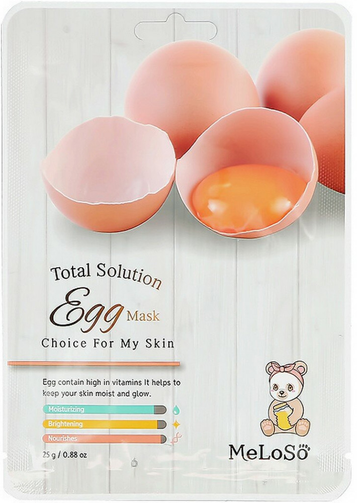 Маска для лица тканевая с экстрактом яичного альбумина «Total Solution Egg Mask» | Dr.Meloso