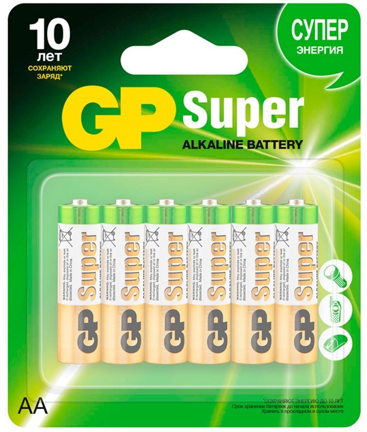 Набор батареек алкалиновых АA | Super | GP