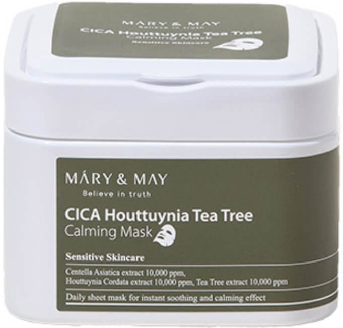 Набор масок с центеллой для чувствительной кожи «Cica Houttuynia Tea Tree Calming Mask» | Mary&May