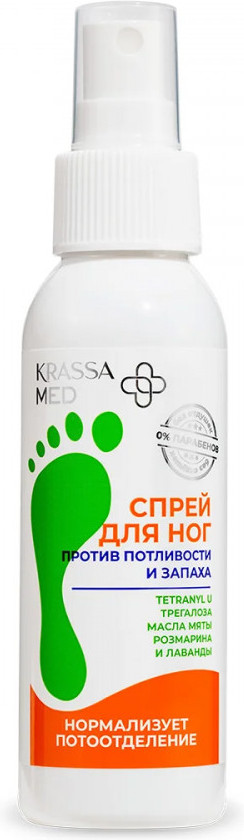 Спрей для ног против потливости и запаха | Krassa