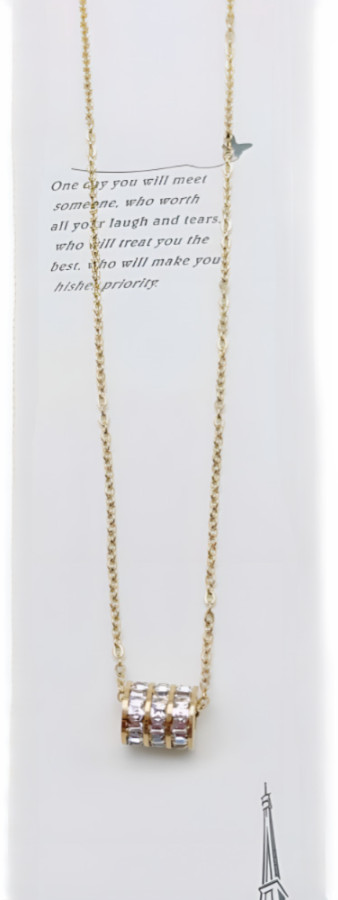 Цепочка с кулоном женская с кристаллами | Stainless steel