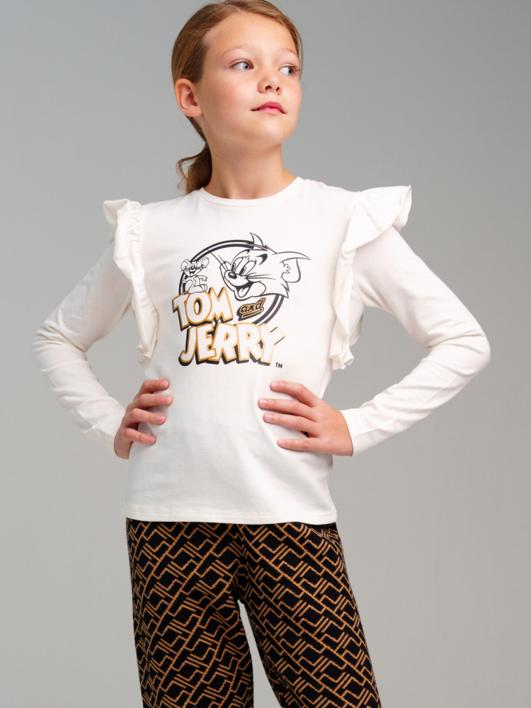 Лонгслив для девочки | Black chic | PlayToday