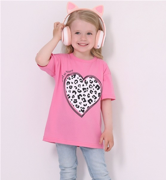 Футболка для девочек «Принтованное сердце» | Взрослые дети | Апрель