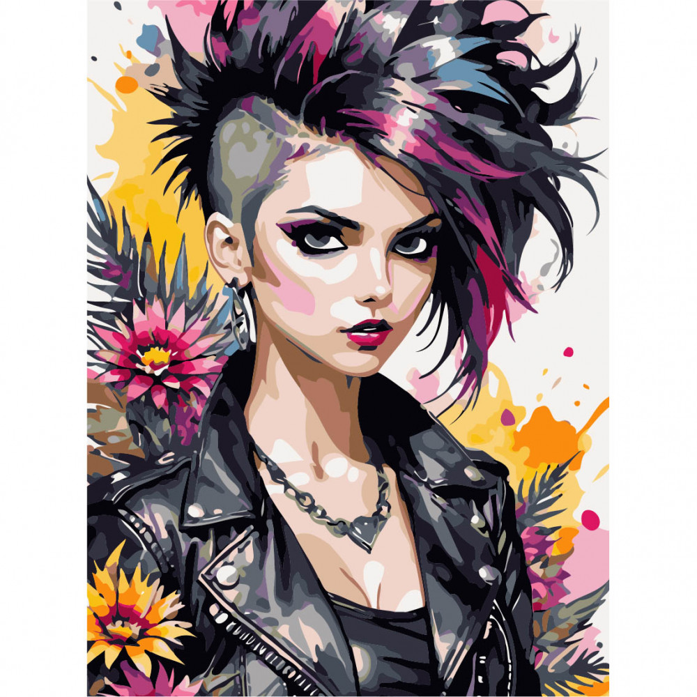 Набор для рисования по номерам «Девушка в панк-рок стиле» | Cristyle