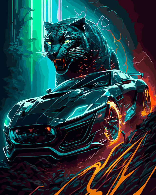 Картина по номерам «Драйв» | Стрит-арт | Белоснежка